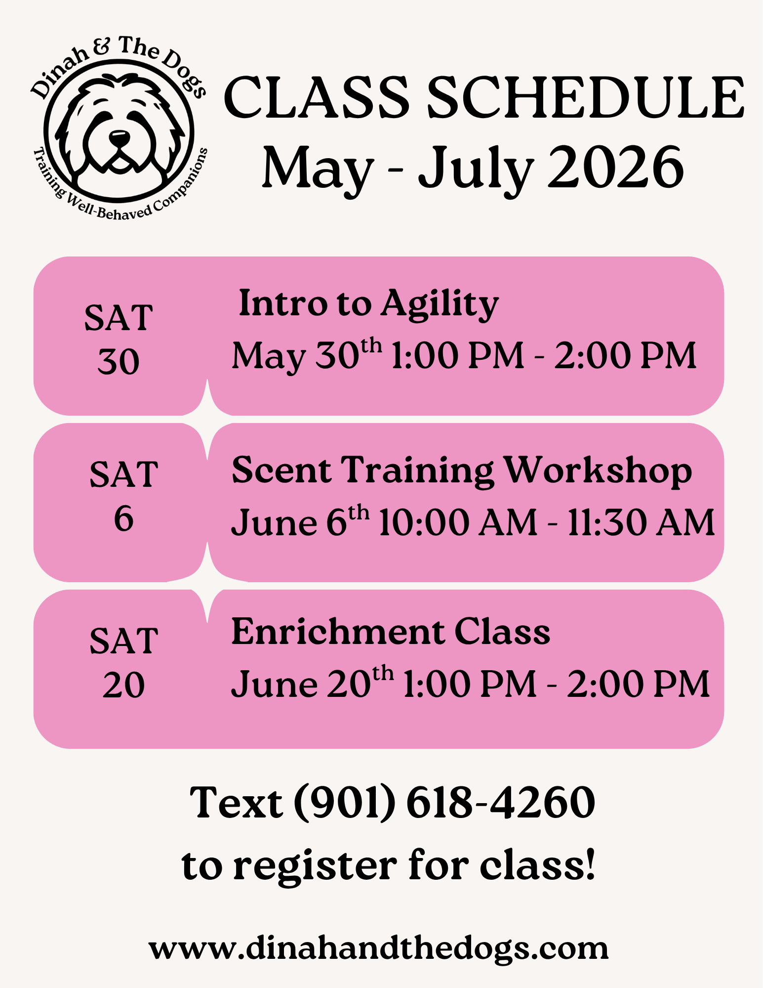 class Schedule may to june 2026
